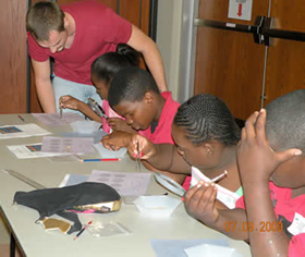 Interns Teaching Younger Students